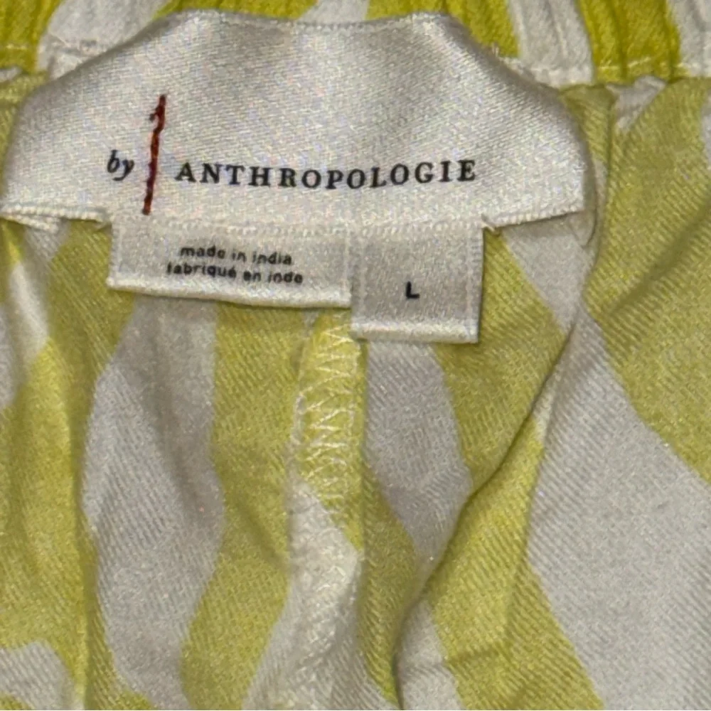 Anthropologie Yellow Zebra Print Wide Leg Pajama Lounge Pants L